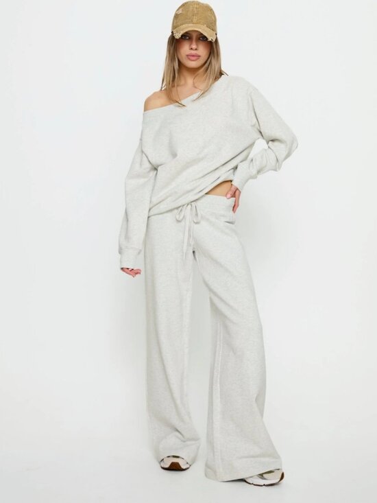 Princess Polly Pants - Princess Polly Dodie Wide Leg Pants Grey Marle Size 8